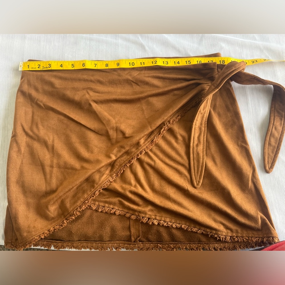 Lulu's Brown Wrap Mini Skirt - Picture 5 of 8
